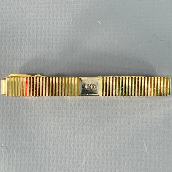 CHRISTIAN DIOR Vintage Gold Engraved Metal Tie Clip - Picture 1 of 3